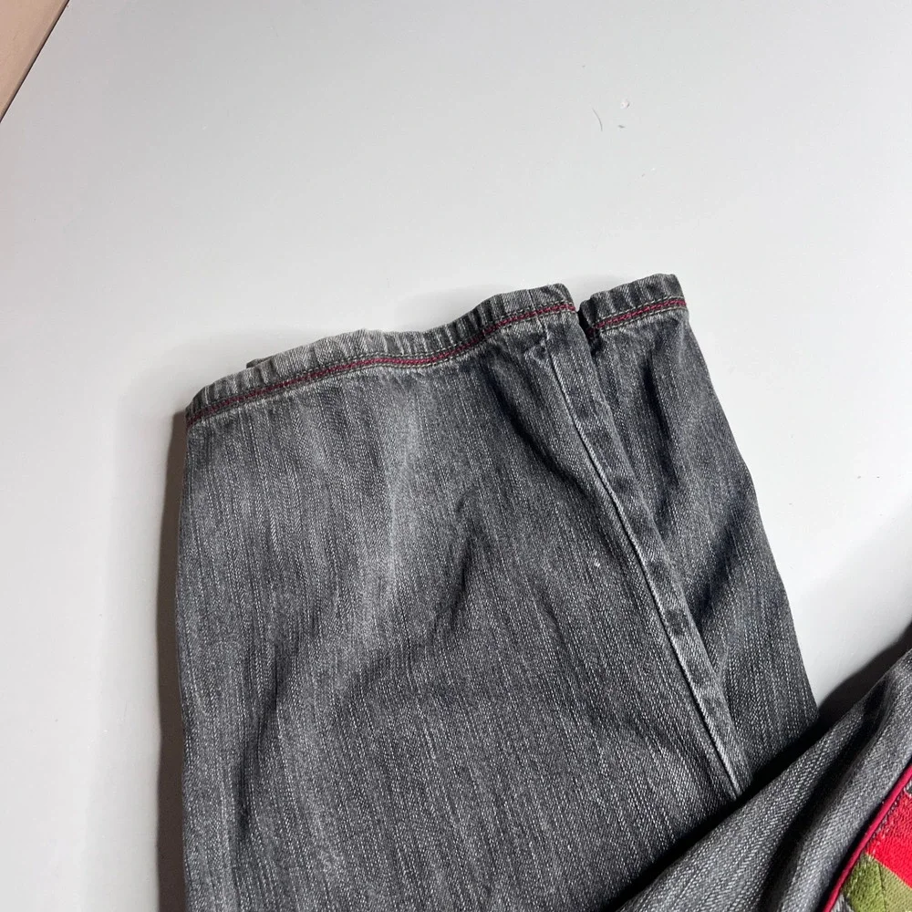 Coogi Jeans‎ Mens 36x34 Black Faded Denim Embroidered Patchwork Straight Leg Y2K